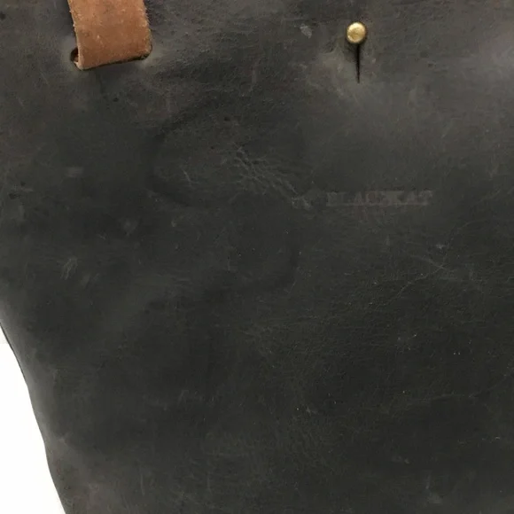 Blackkat Black and Tan Leather Tote Bag - Picture 8 of 10
